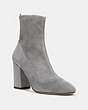 COACH®,GIANA STRETCH BOOTIE,Suede,Heather Grey,Front View