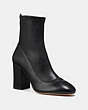 COACH®,GIANA STRETCH BOOTIE,Leather,Black,Front View