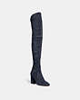 COACH®,GISELLE OVER THE KNEE BOOT,Suede,Midnight Navy,Front View