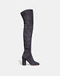 COACH®,GISELLE OVER THE KNEE BOOT,Suede,Midnight Navy,Angle View