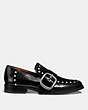 COACH®,ALEXA LOAFER WITH STUDS,Leather,Black,Angle View