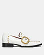 COACH®,ALEXA LOAFER WITH STUDS,Leather,White,Angle View