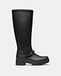 COACH®,WESTERLY TALL RAIN BOOT,Rubber,Black,Angle View