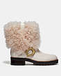 COACH®,LEIGHTON BOOTIE,Mixed Material,CHALK/NATURAL,Angle View