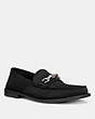 COACH®,CHAIN LOAFER,Suede,Black,Front View