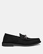 COACH®,CHAIN LOAFER,Suede,Black,Angle View
