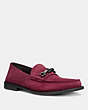 COACH®,CHAIN LOAFER,Suede,Cabernet,Front View