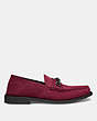 COACH®,CHAIN LOAFER,Suede,Cabernet,Angle View