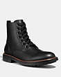 COACH®,LACE UP BOOT,n/a,Black,Front View