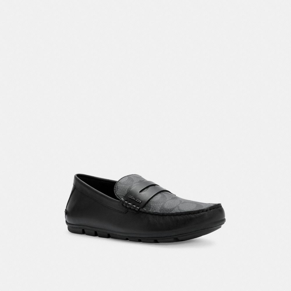 COACH®,CHAUSSURES DE CHAUFFEUR MOTT,PVC,Charbon/Noir,Front View