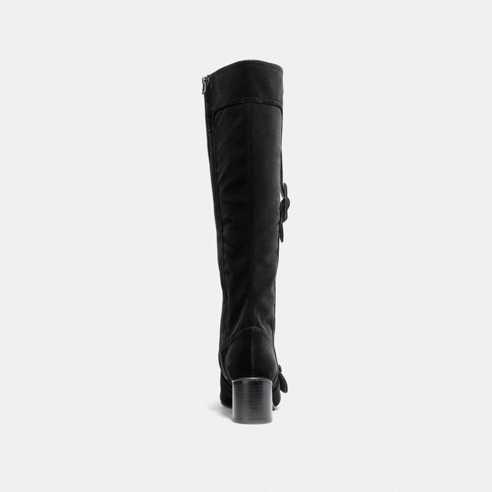 COACH®,KNEE HIGH SIGNATURE BUCKLE BOOT,Velvet,Black,Alternate View