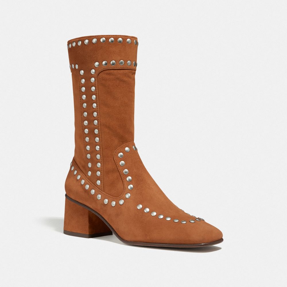 COACH®,Bootie With Rivets,,Front View