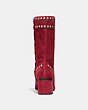COACH®,BOOTIE WITH RIVETS,Suede,Scarlet,Alternate View