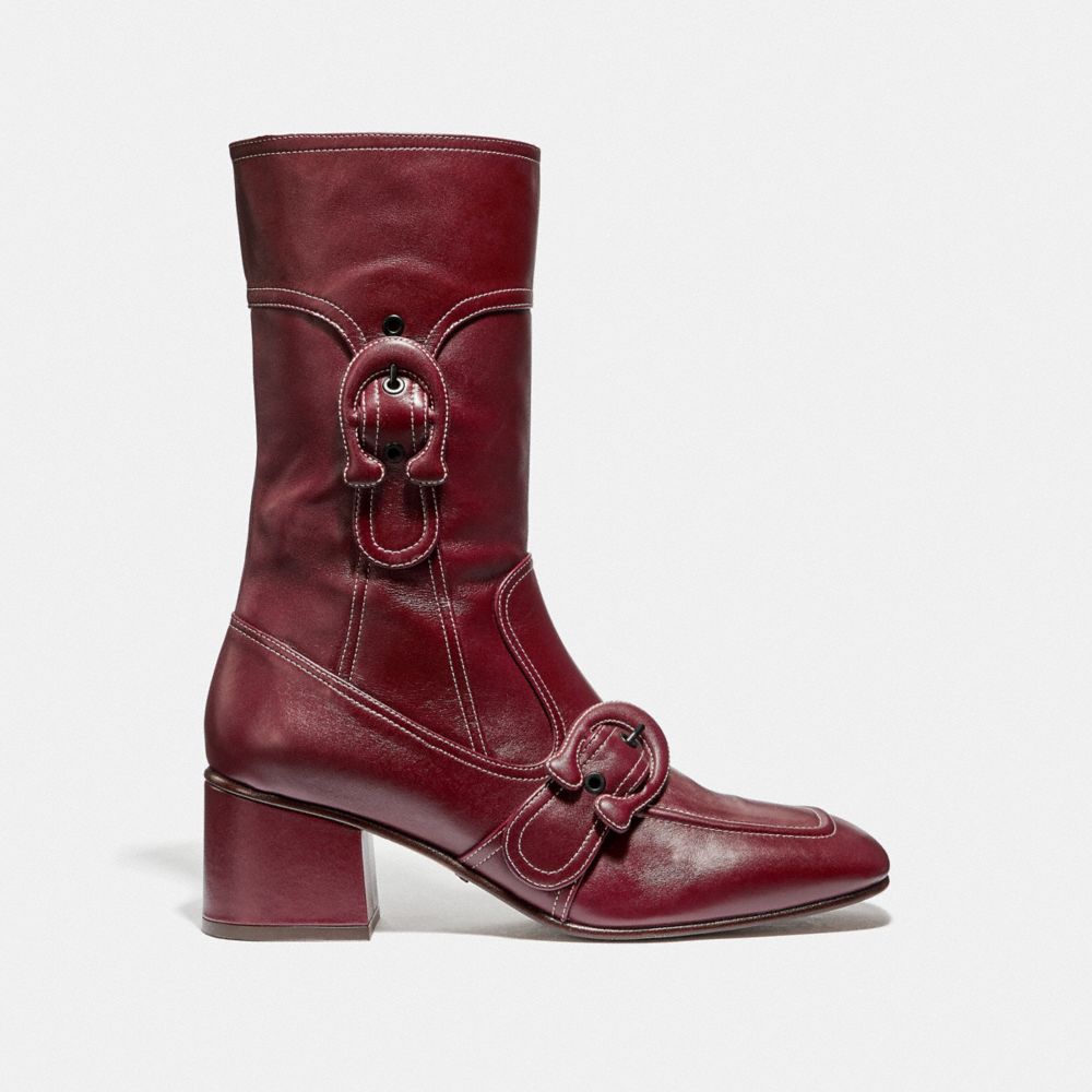 Coach knee high shop signature buckle boot