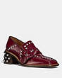 COACH®,SIGNATURE BUCKLE LOAFER,Leather,Scarlet,Front View
