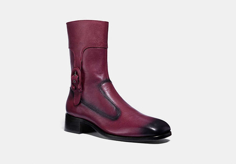 COACH®,SIGNATURE BUCKLE BOOT,Mixed Material,Scarlett,Front View