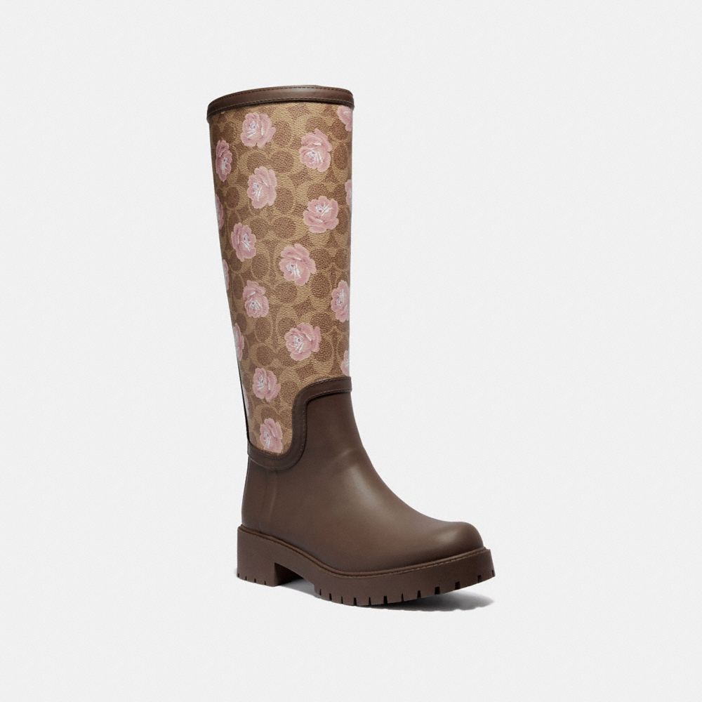 Brown coach 2025 rain boots