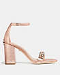 COACH®,MAYA SANDAL WITH STUDS,Leather,Rose gold,Angle View