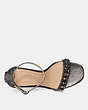 COACH®,MAYA SANDAL WITH STUDS,Leather,Gunmetal,Inside View,Top View