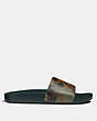 COACH®,VANDAL GUMMY COACH EDITION SLIDE,Coated Canvas,MILITARY WILD BEAST,Angle View
