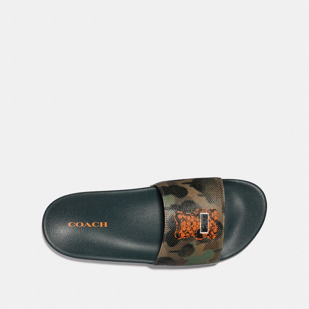 COACH®,VANDAL GUMMY COACH EDITION SLIDE,Coated Canvas,MILITARY WILD BEAST,Inside View,Top View