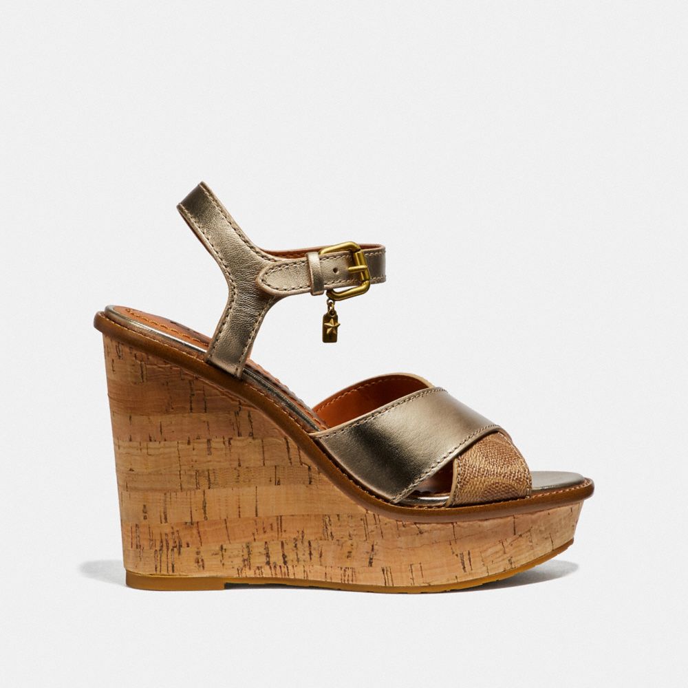 Coach cross band high wedge sandal on sale