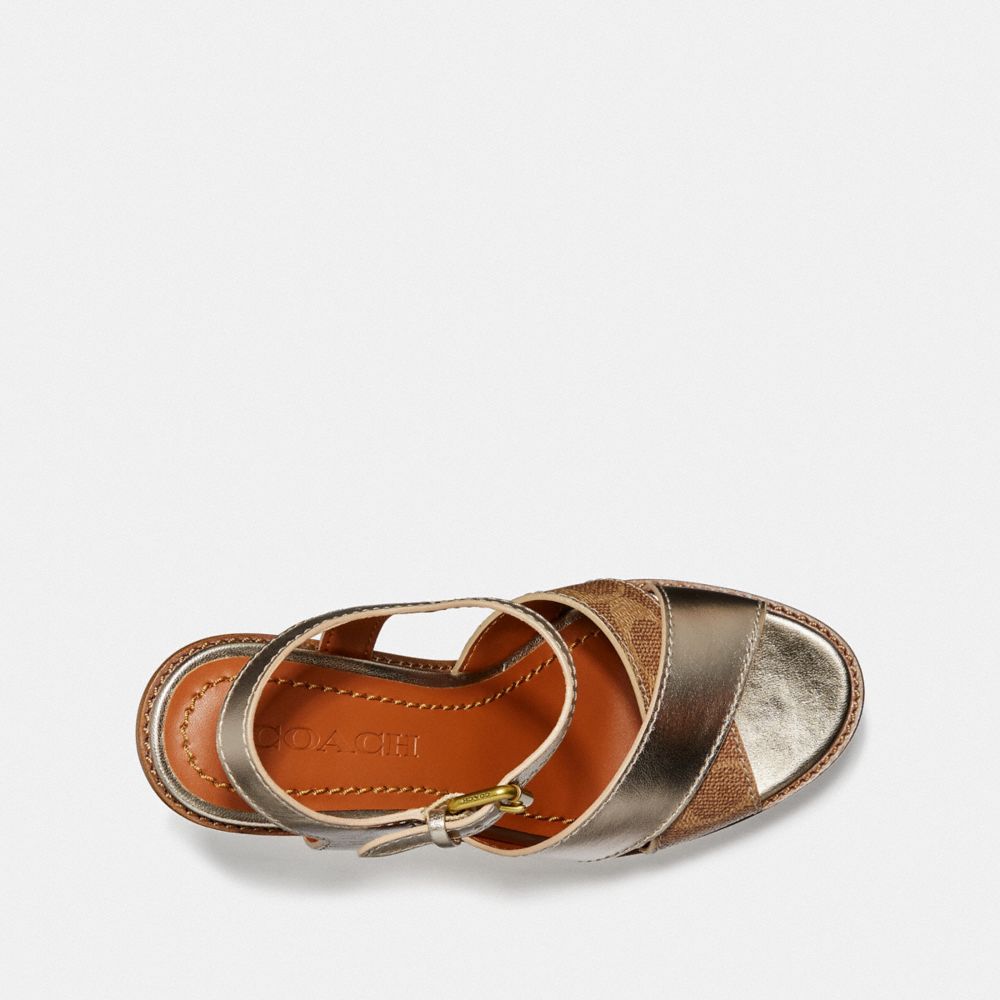 Cross Band High Wedge Sandal