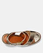 COACH®,CROSS BAND HIGH WEDGE SANDAL,Mixed Material,Tan/Champagne,Inside View,Top View