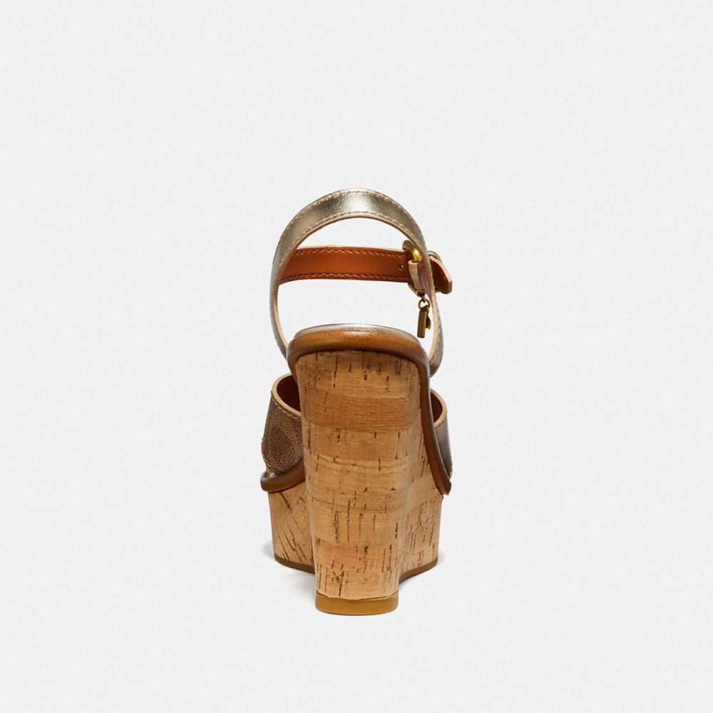 Coach gold hot sale wedge sandals