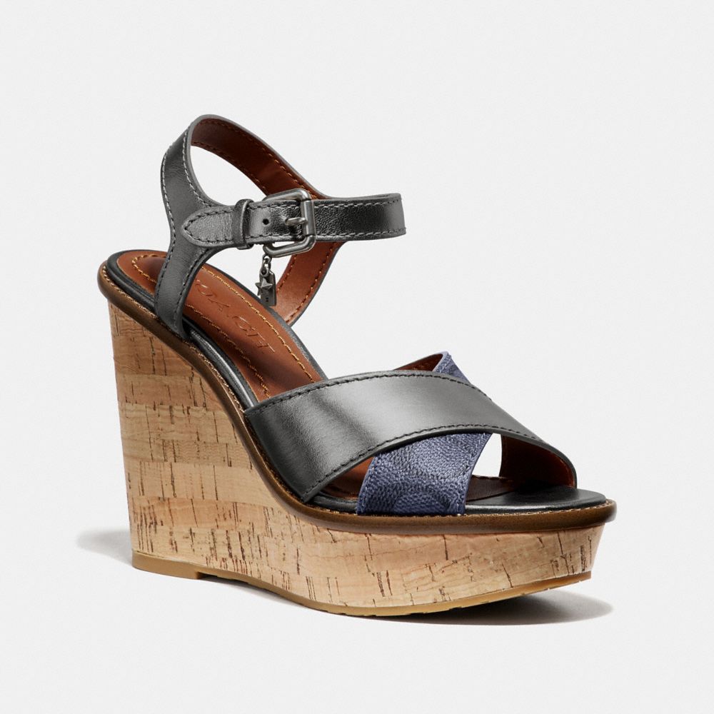 Coach cross hot sale band wedge sandals