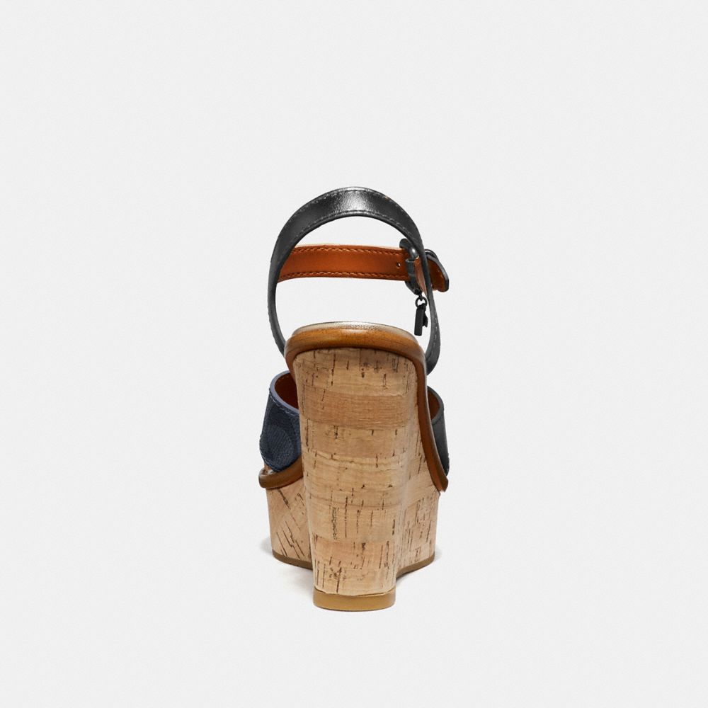 COACH®,Cross Band High Wedge Sandal,,Alternate View