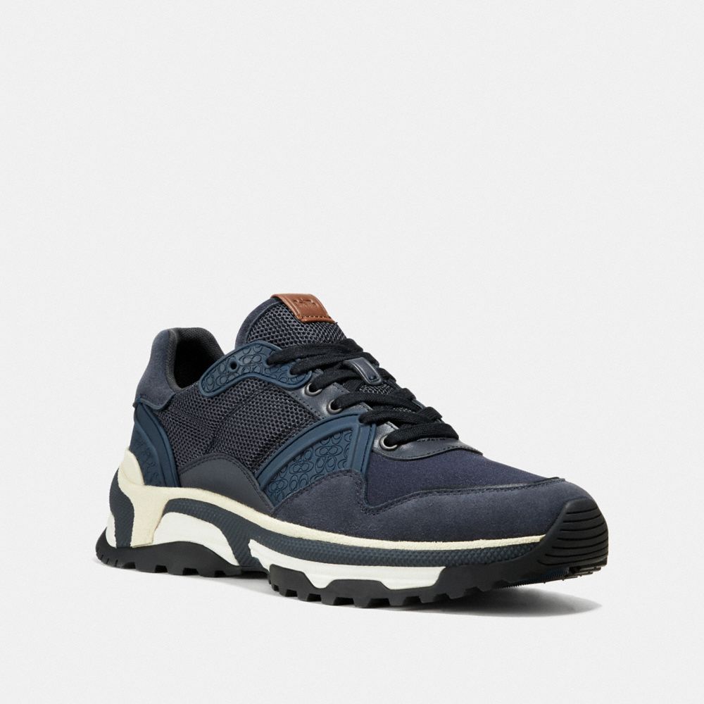 COACH®,C143 RUNNER,Mixed Material,NAVY,Front View