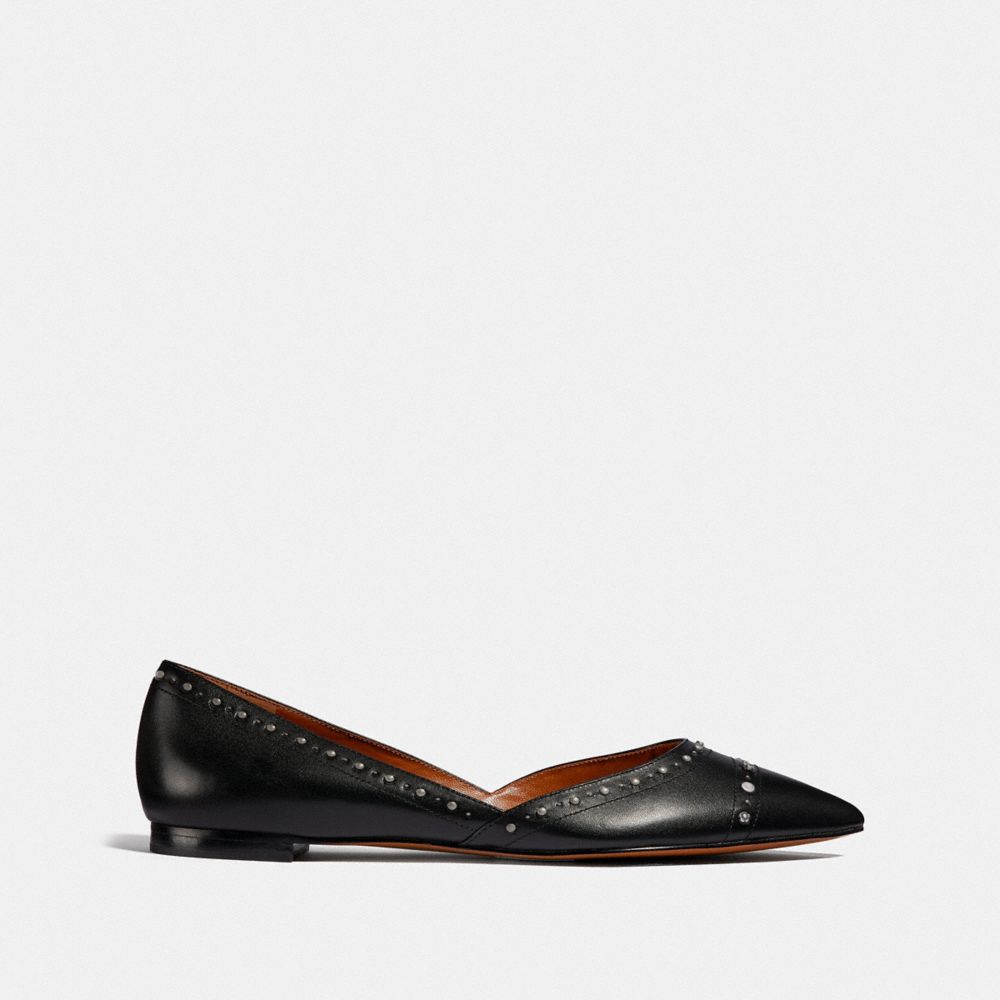 COACH®,Valintina Flat With Studs,,Angle View