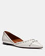 COACH®,VALINTINA FLAT WITH STUDS,Leather,Chalk,Front View