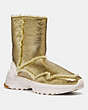 COACH®,PORTIA COLD WEATHER BOOTIE,Shearling,GOLD/NATURAL,Front View