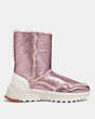 COACH®,PORTIA COLD WEATHER BOOTIE,Shearling,PINK/PINK,Angle View
