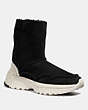 COACH®,PORTIA COLD WEATHER BOOTIE,Shearling,Black,Front View