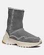 COACH®,PORTIA COLD WEATHER BOOTIE,Shearling,GREY/GREY,Front View