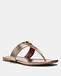 COACH®,JESSIE SANDAL,Metallic Leather,CHAMPAGNE,Front View