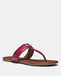 COACH®,JESSIE SANDAL,Leather,Bright Cherry,Front View