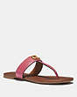 COACH®,JESSIE SANDAL,Leather,ORCHID,Front View