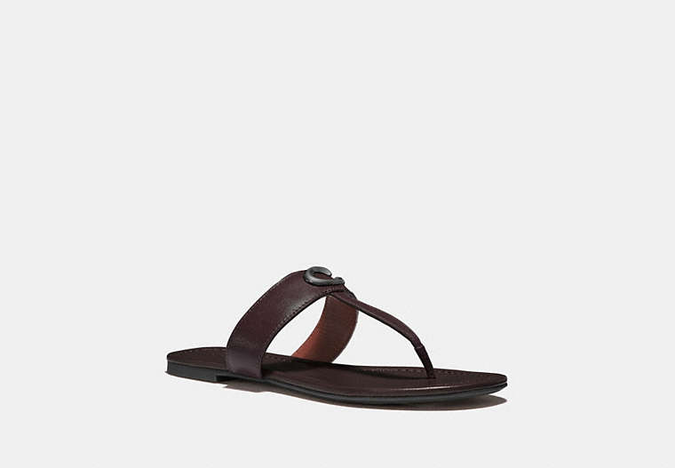 COACH®,JESSIE SANDAL,Leather,OXBLOOD,Front View