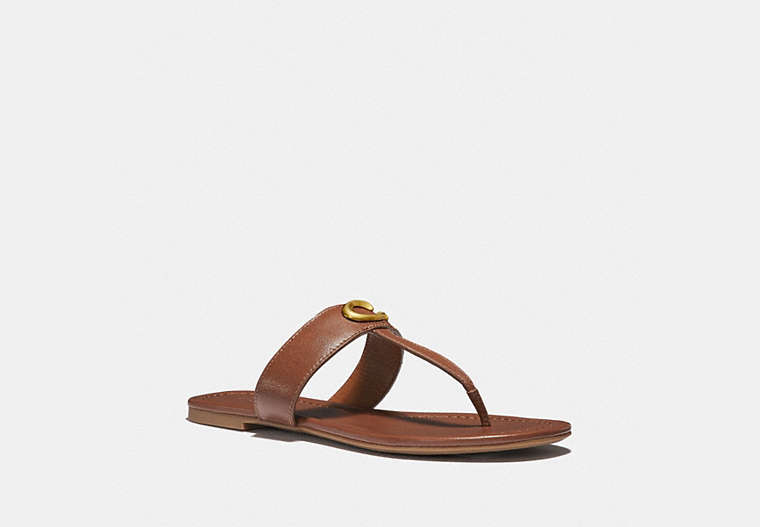 COACH®,JESSIE SANDAL,Leather,Saddle,Front View