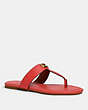 COACH®,JESSIE SANDAL,Leather,TANGERINE,Front View