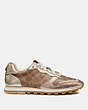 COACH®,C118 RUNNER,mixedmaterial,Tan/Champagne,Angle View