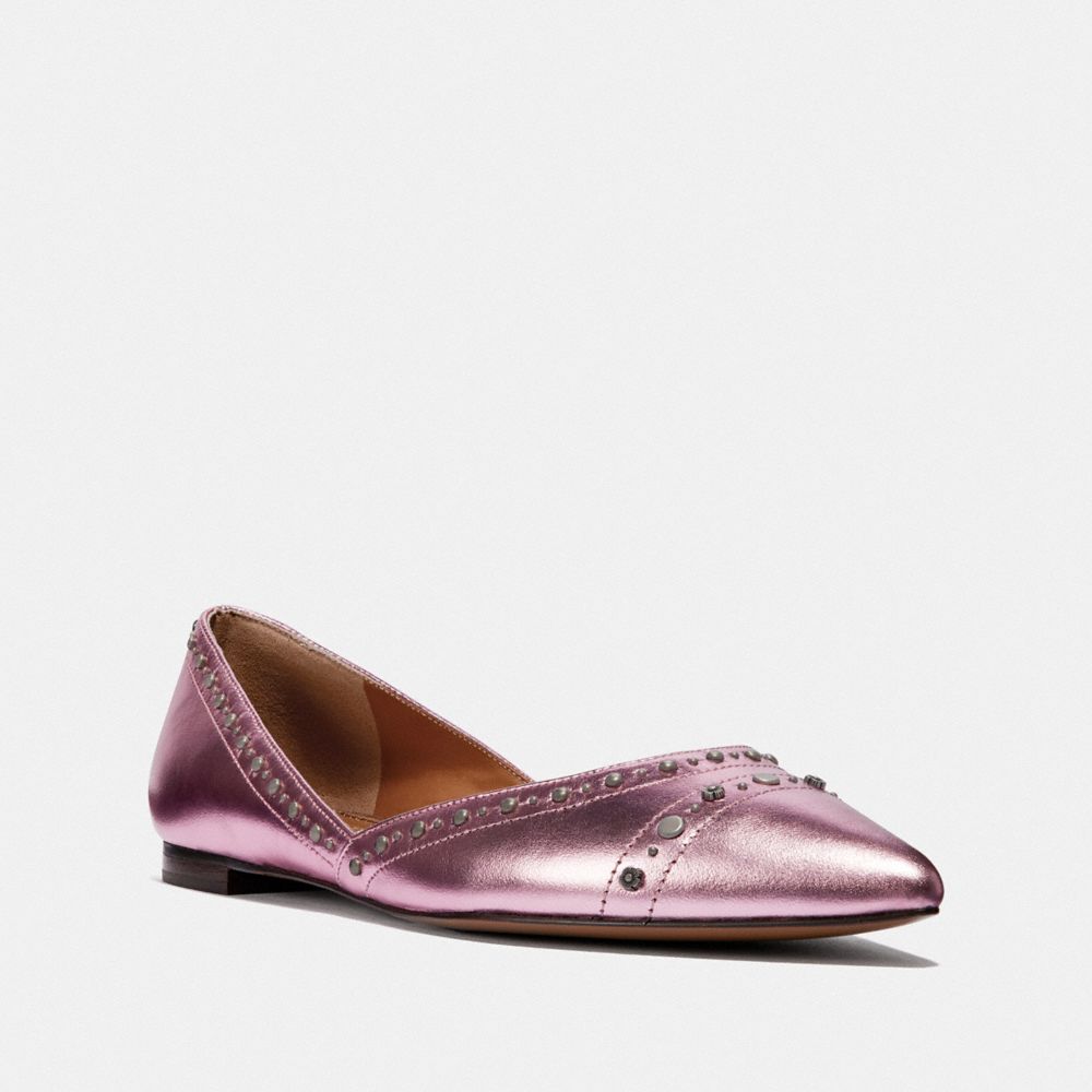 Coach leather sale pointy toe flat