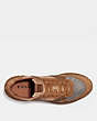 COACH®,C143 RUNNER,Suede,Camel,Inside View,Top View