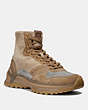 COACH®,C243 HIGH TOP RUNNER,Suede,Camel,Front View