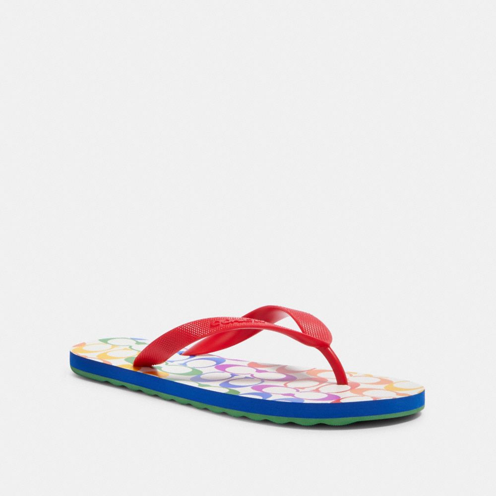 Coach rainbow flip hot sale flops