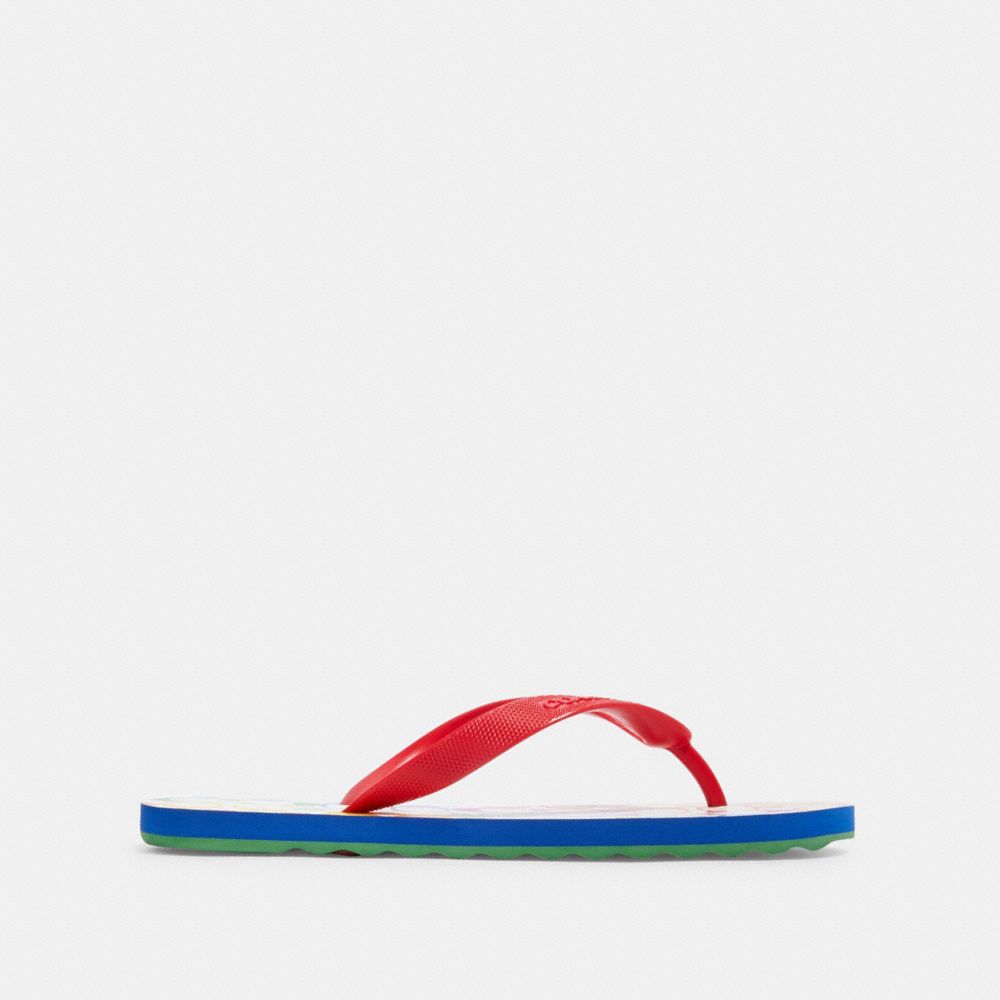 COACH®,ZAK FLIP FLOP,Caoutchouc,RAINBOW,Angle View